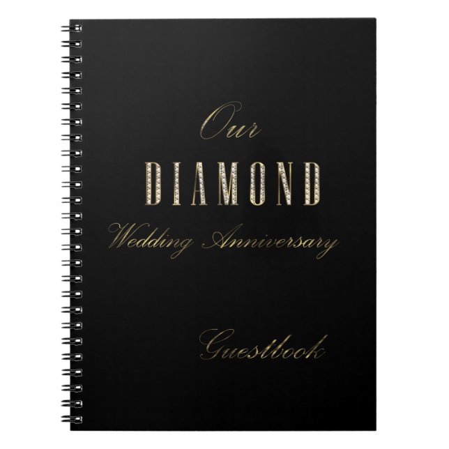 Anniversaire du Mariage diamant Livre d'or noir (Devant)