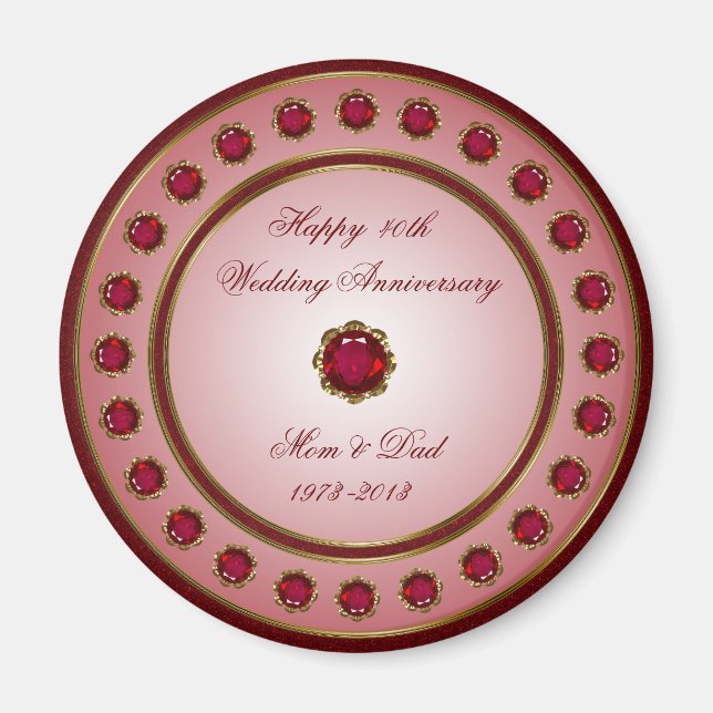 Anniversaire du Mariage Ruby Magnet (Devant)