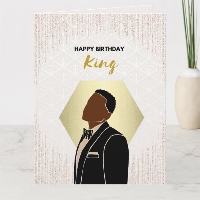 Anniversaire du roi | Carte de voeux noire (Devant)