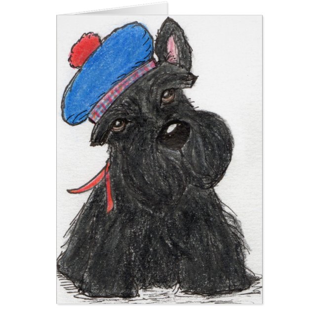 Anniversaire écossais de carte de voeux de béret (Devant)