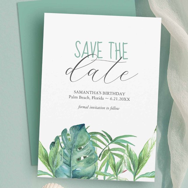 Anniversaire Enregistrer Les Cartes De Date Thème  (Ideas for unique party save the date templates to download designed with hand painted watercolor art)