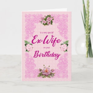 Anniversaire Ex Femme avec carte rose Roses