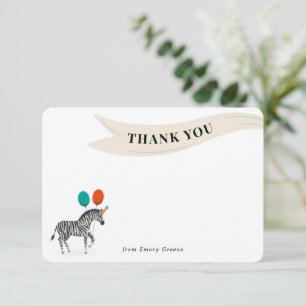 Anniversaire Fête Animal Zebra Merci Note