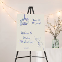 Anniversaire fête bienvenue main dessinée disco ba