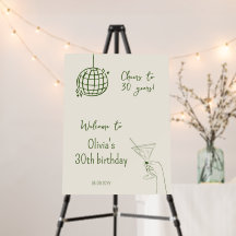 Anniversaire fête bienvenue main dessinée disco ba