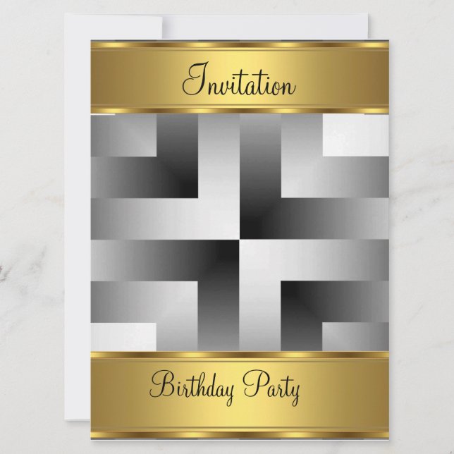 Anniversaire Fête Invitation Or Fête Anniversaire (Devant)