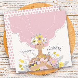 Anniversaire Fille Nature Floral Carte Plat