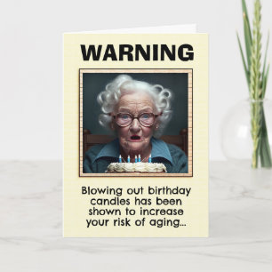 Anniversaire Funny Vieux-Dame et carte aux bougies