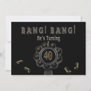 ANNIVERSAIRE INVITATION - 40E - BANG Pewter