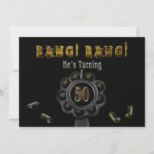 ANNIVERSAIRE INVITATION - 50E - BANG BANG!