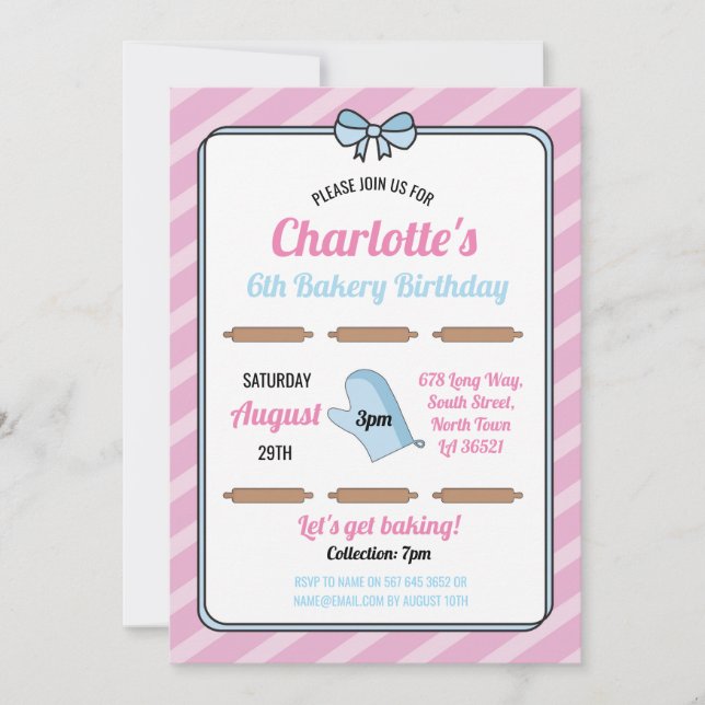 Anniversaire Invitation boulangerie Anniversaire P (Devant)