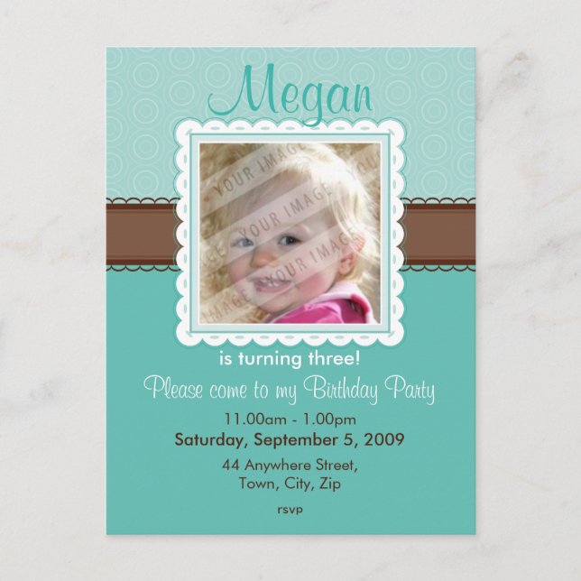 ANNIVERSAIRE INVITATION :: jolie 7 (Devant)