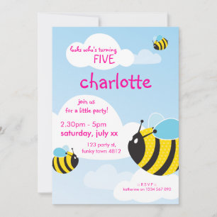 ANNIVERSAIRE INVITATIONS :: abeilles dans le ciel