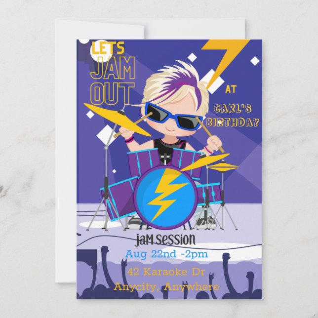 Anniversaire Jam Out 2 carte d'invitation (Devant)