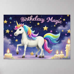 Anniversaire Magie poster Whimsical unicorne art d