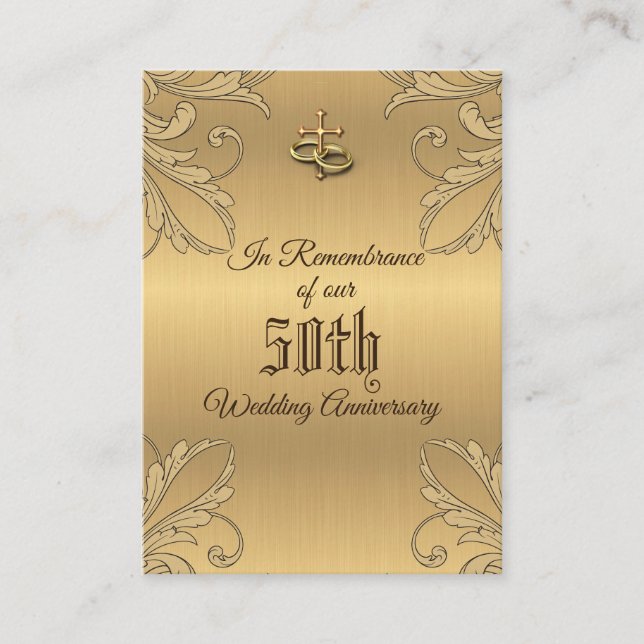 Anniversaire mariage Favoriser Croix d'or Carte Sa (Devant)