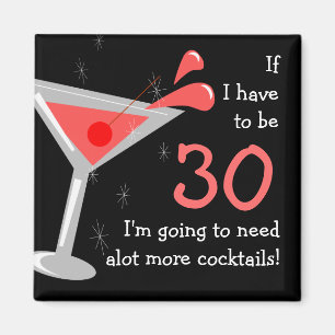 Anniversaire Martini Cocktail Drôle Aimant