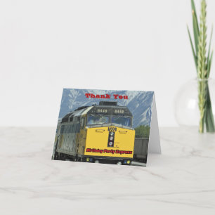 Anniversaire Merci Remarque Carte Railroad Train E