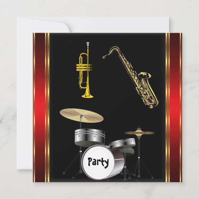 Anniversaire Musique Danse Invitation (Devant)