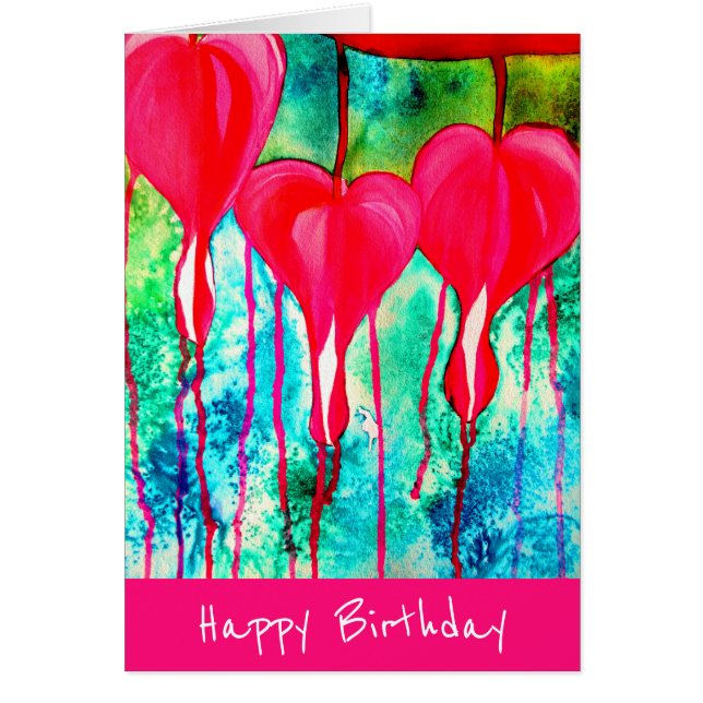 Anniversaire Neon rose Coeurs saignants (Devant)