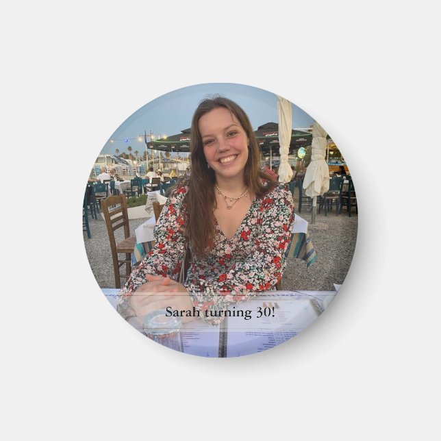 Anniversaire Photo Magnet avec votre texte (Devant)