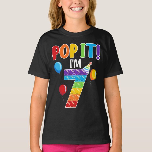 Anniversaire Pop It I'm 7 Fidget mignon T-Shirt gr (Devant)