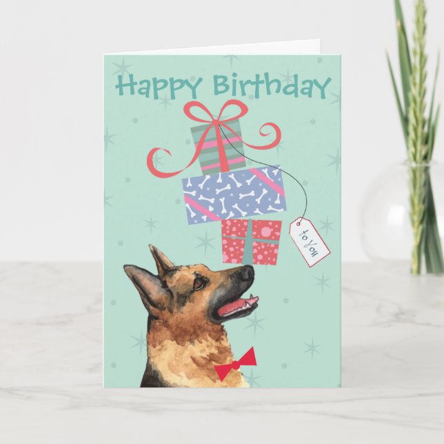 Anniversaire présente la carte berger allemande (Devant)