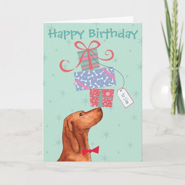 Anniversaire présente la carte Vizsla (Devant)