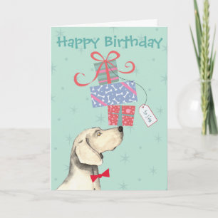 Anniversaire présente Weimaraner carte de voeux