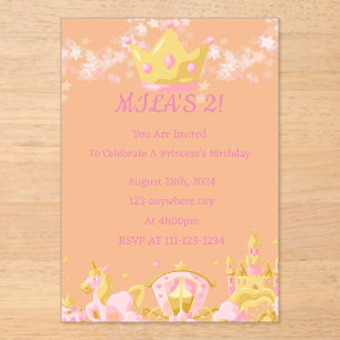 ANNIVERSAIRE PRINCESS INVITATION PEACH COULEUR