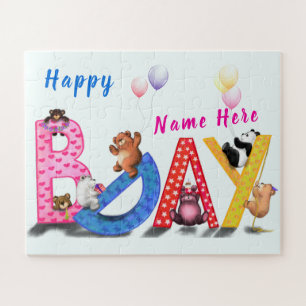 Anniversaire Puzzle Cadeaux Baby Bear Party Nom pe
