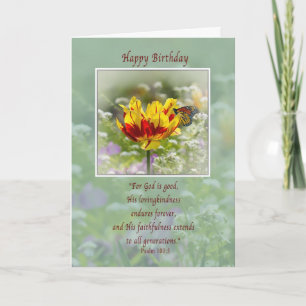 Anniversaire, Religieux, Fleurs et Carte Papillon
