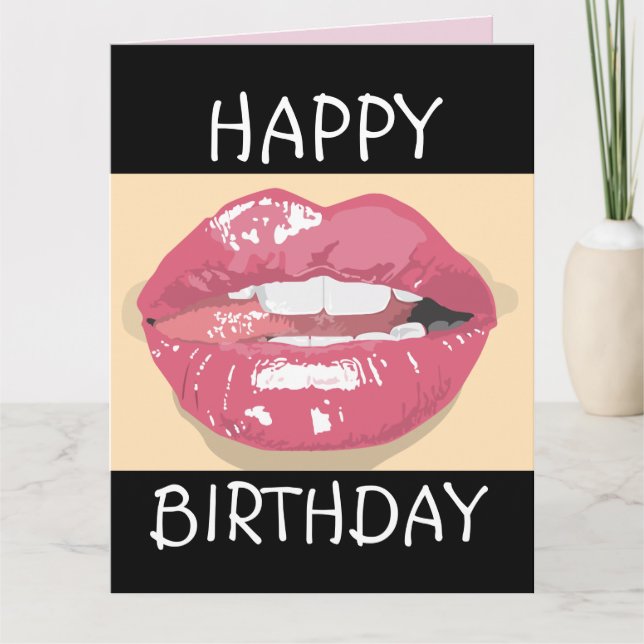 ANNIVERSAIRE ROMANTIQUE LIPS pour mari Carte de vo (Devant)