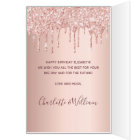 Anniversaire rose or parties scintillant gouttes r