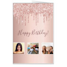 Anniversaire rose or parties scintillant gouttes r