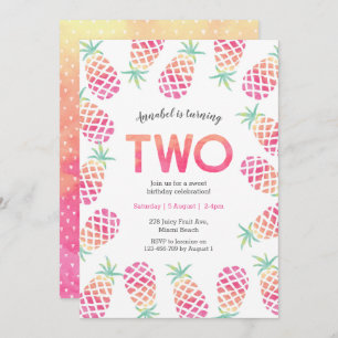 Anniversaire rose tropical Invitation