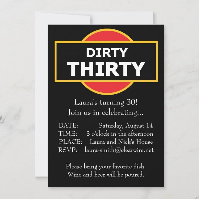 Anniversaire sale 30 de trente invitations (Devant)
