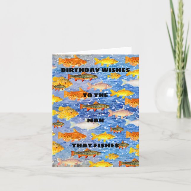 Anniversaire souhaite à l'homme qui pêche! Anniver (Devant)