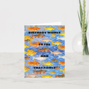 Anniversaire souhaite à l'homme qui pêche! Anniver