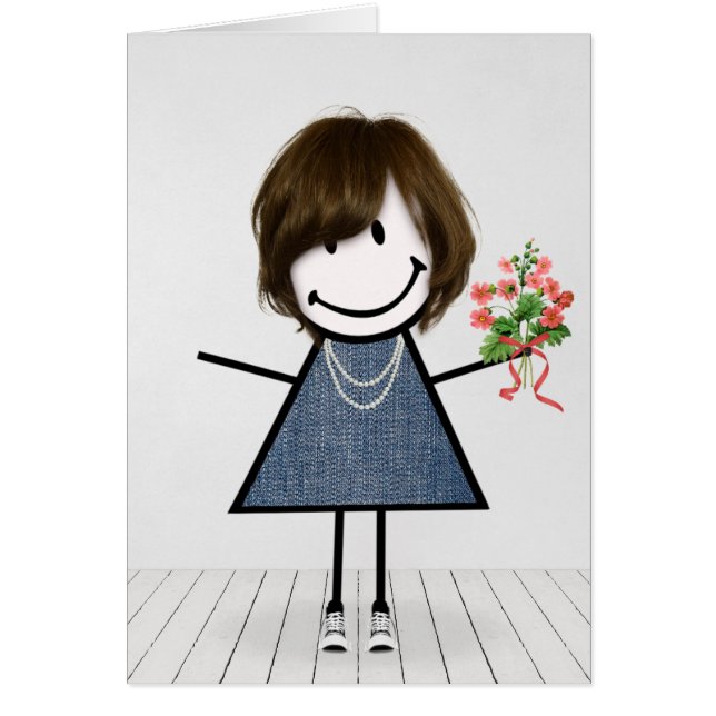 Anniversaire Stick Girl avec Basket (Devant)