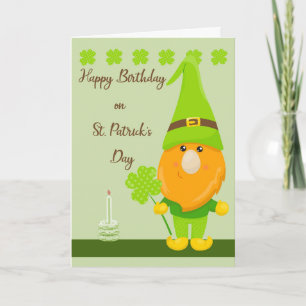 Anniversaire sur la carte de la Saint Patrick