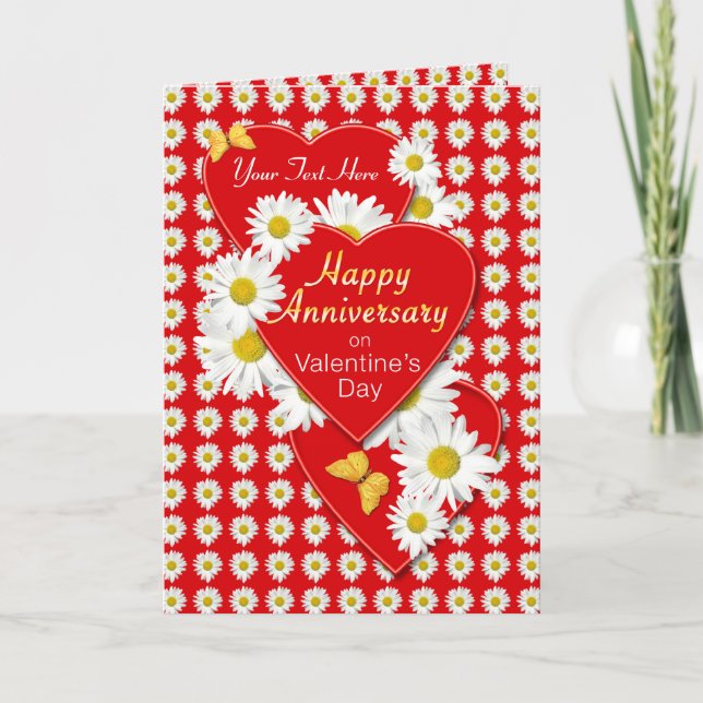 Anniversaire sur la carte de la Saint Valentin (Devant)