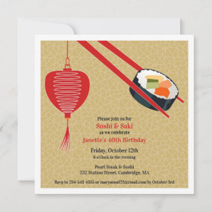 Anniversaire Sushi Party Appartement Invitation