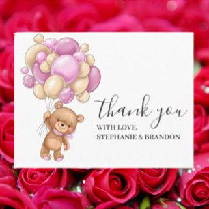 Anniversaire Teddy Bear PINK Ballons Cartes de rem