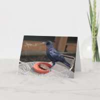Anniversaire, toute occasion crow noir carte de vo