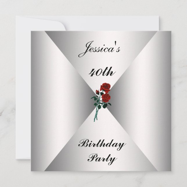 Anniversaire Toute occasion Invitation Roses rouge (Devant)