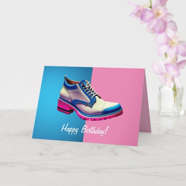 Anniversaire transgenre, carte d'anniversaire plié (Orchidée)