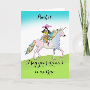 Anniversaire Unicorn Aventure pour fille Carte