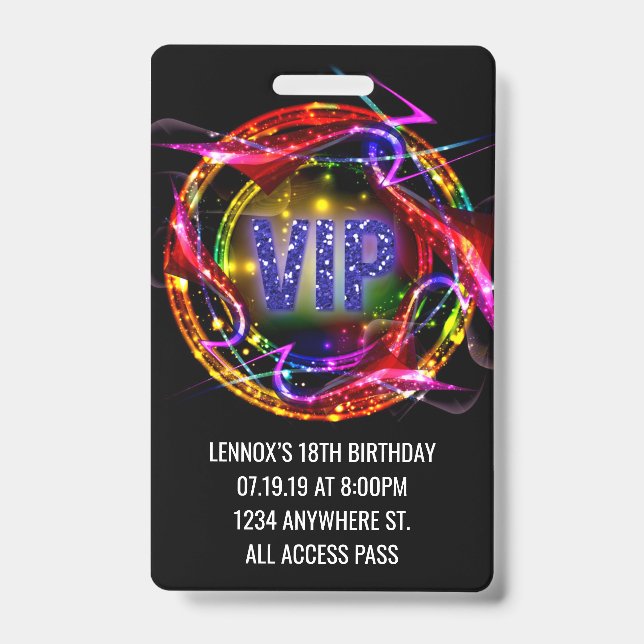 Anniversaire VIP Pass Badge Invitation (Face)