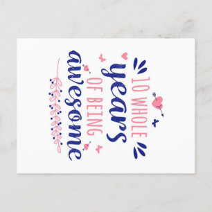 Anniversary 10 whole years of being awesome holiday postcard
